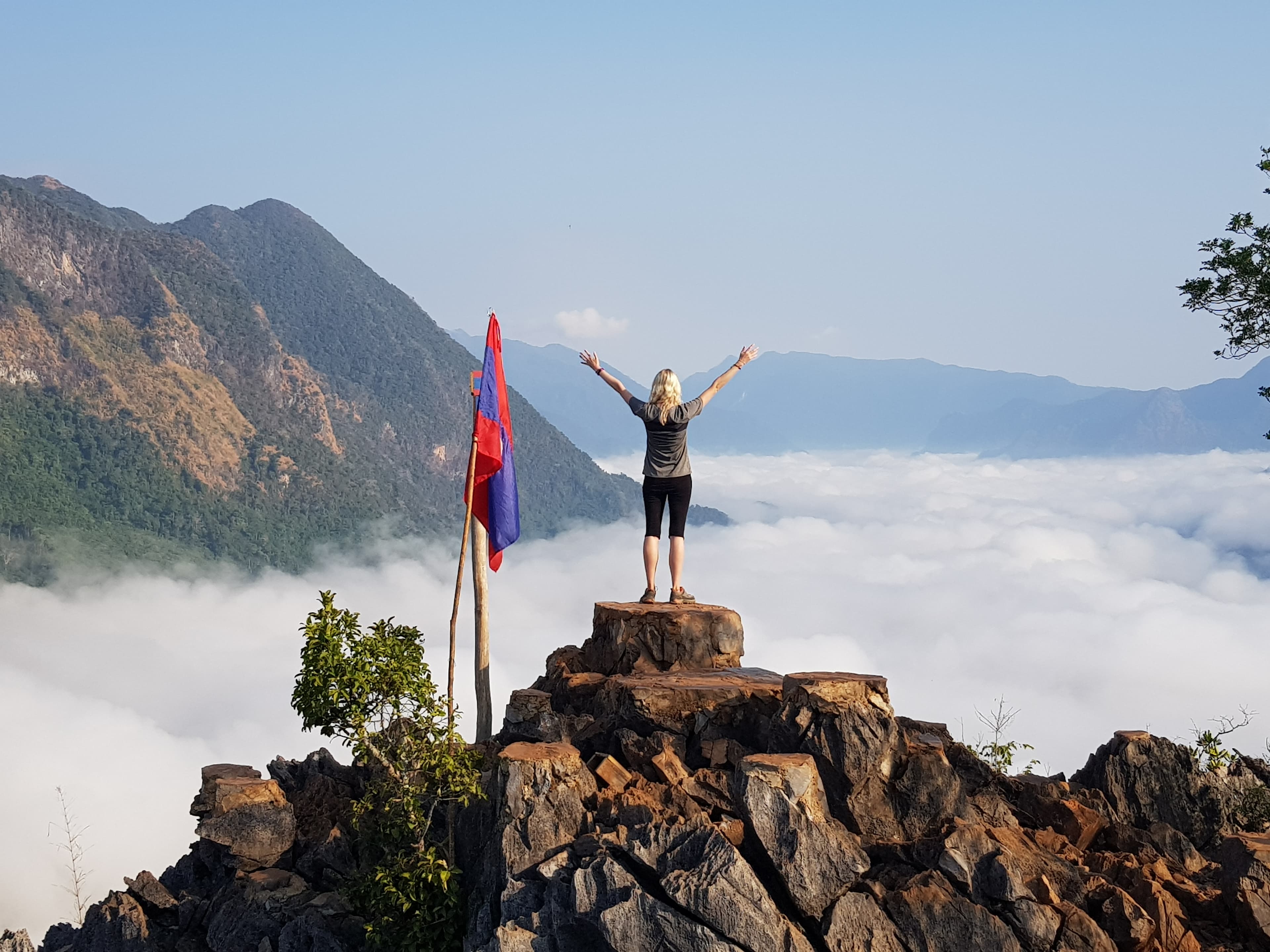 Ailie hiking in Laos